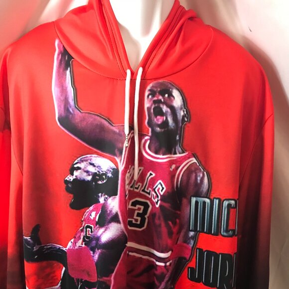 Jordan #23 Bulls Full Body Activewear Athletic Sport Cut 3XL Tribute Hoodie - Picture 2 of 4